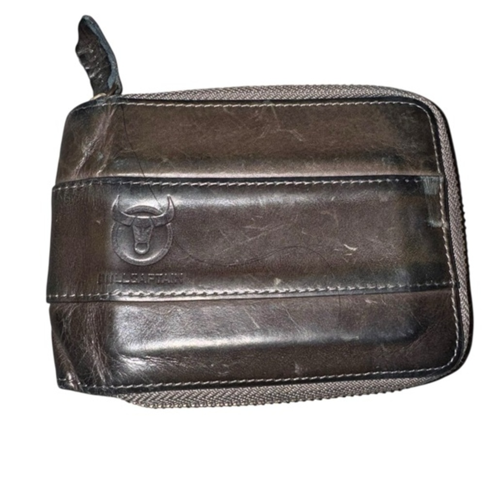 Bullcaptain Genuine Leather Wallet for Men Large Capacity ID Window Card Case